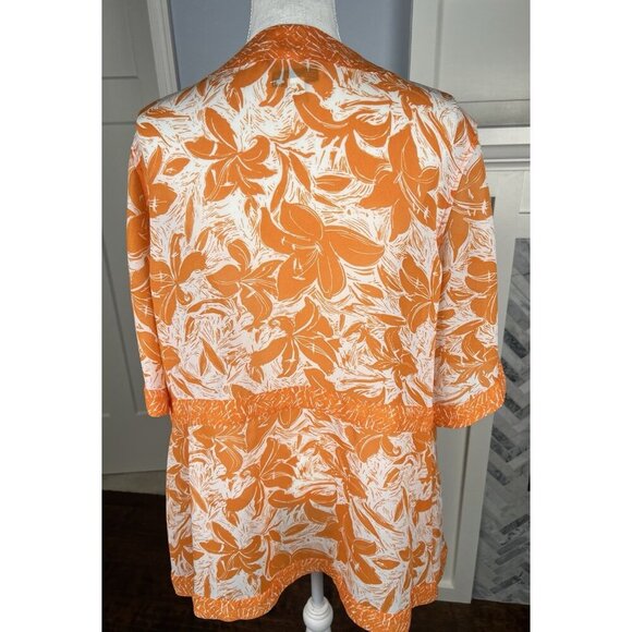 Coldwater Creek Floral Kimono Cardigan SZ 2X Tie Front Boho Coastal Ethereal - Picture 5 of 11